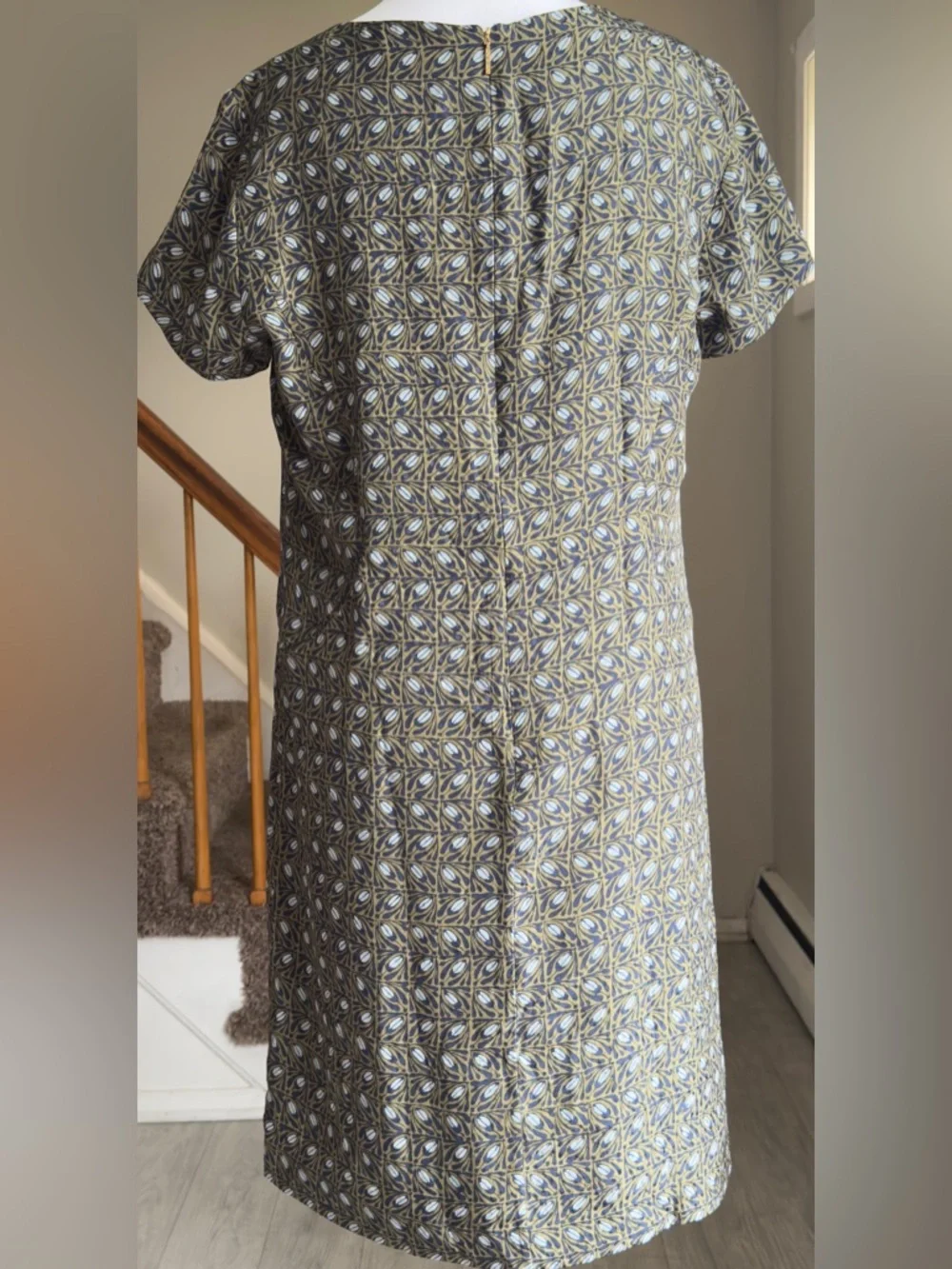 Tory Burch Green Silk Harriet Short Sleeve Dress Women's Size 8 Green